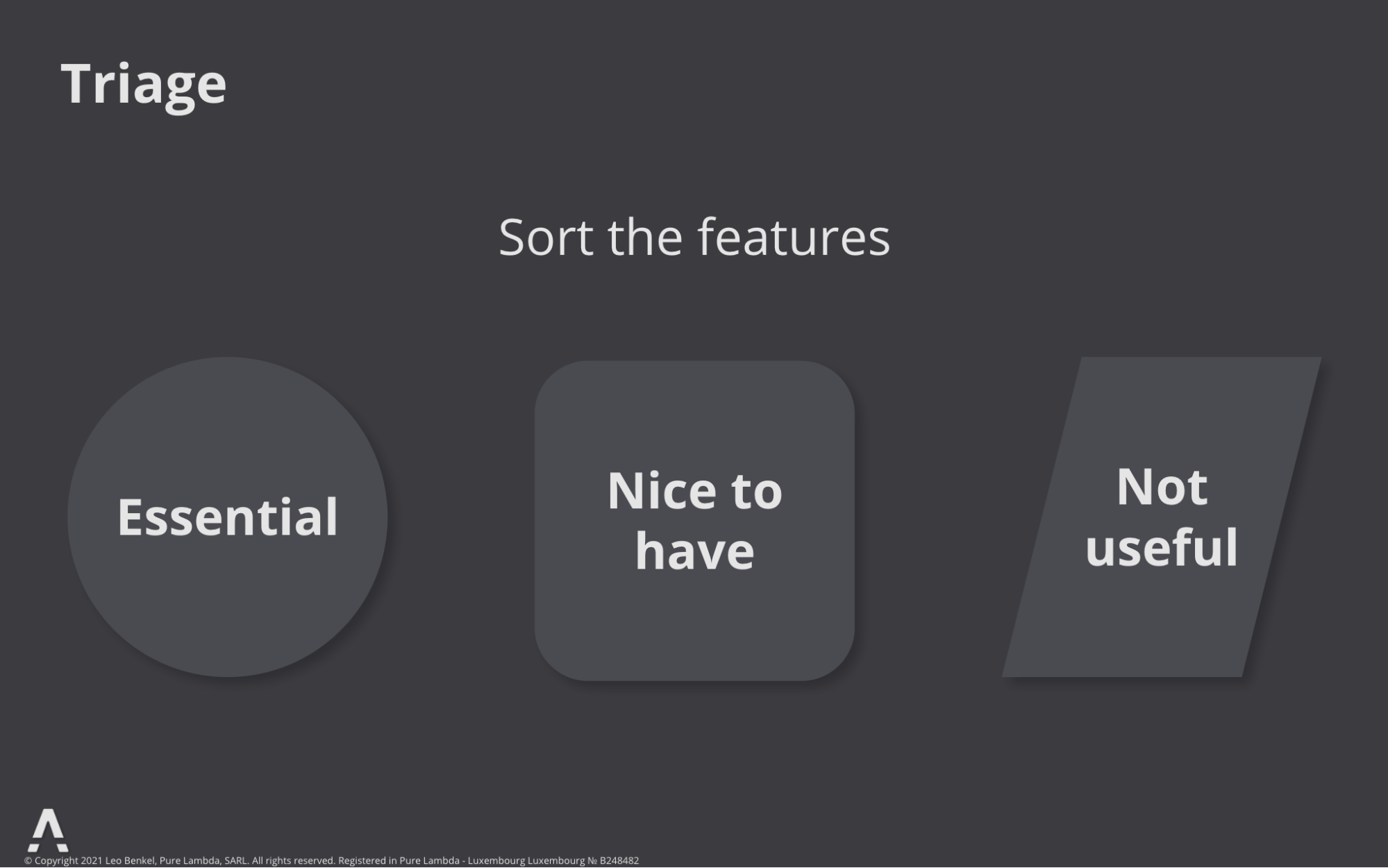 PURE LAMBDA - From Idea to Product-Market Fit | Features Triage